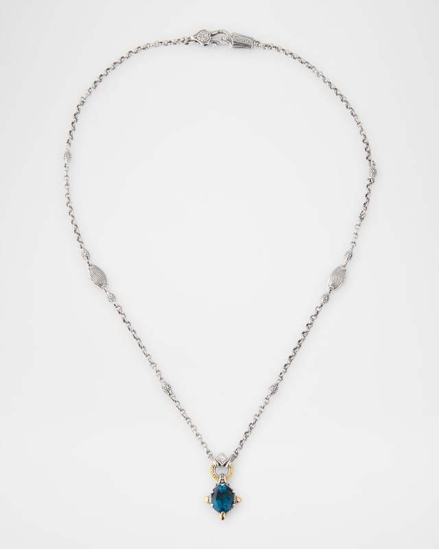 Kyma London Blue Topaz and White Sapphire Statement Necklace
